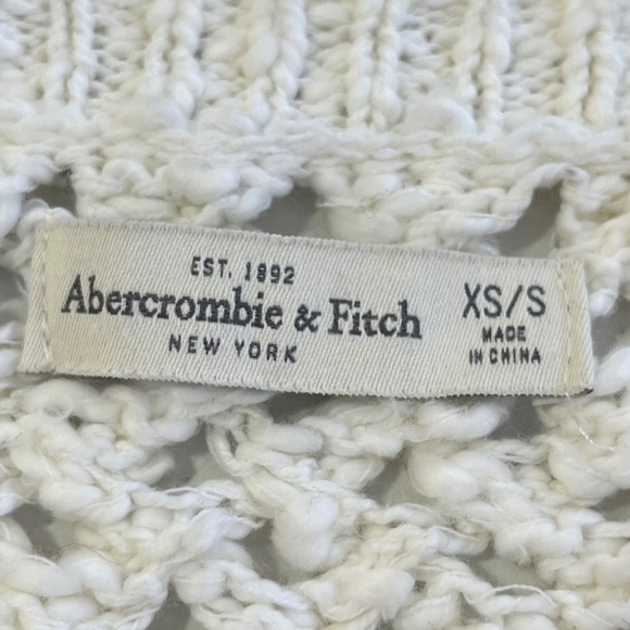 Abercrombie & Fitch Women Crochet Sweater XS/S Fisherman Cable Knit Coastal Cozy - Picture 3 of 10